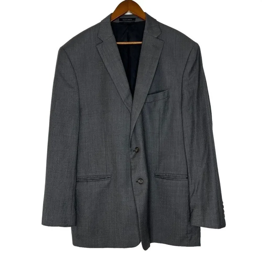 Ralph Lauren Gray 100% Wool 2 Button Blazer Size 48 Long Men’s